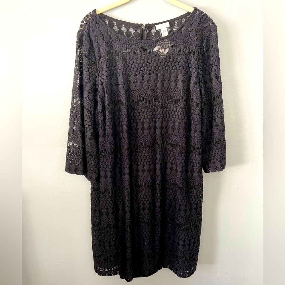 Black lace dress by Chicos